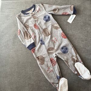 Carters fleece footed pajama sleeper size 2T Sports Theme